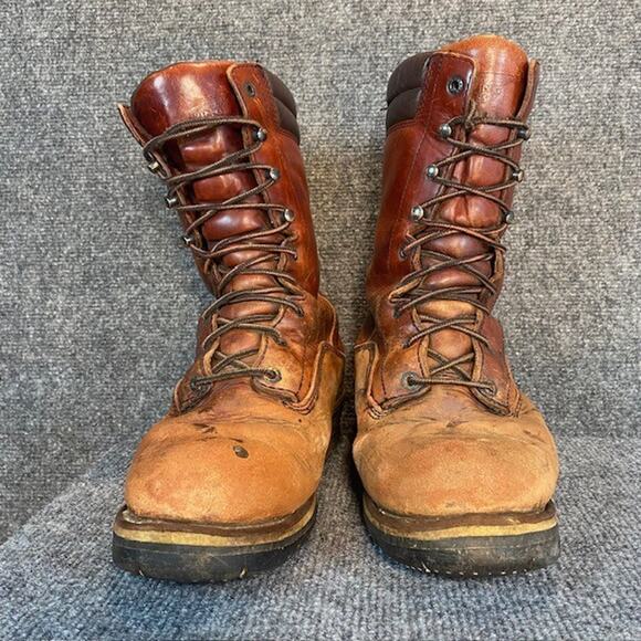 RED WING Waterproof Thinsulate USA Brown Leather Logger Work Boots Mens 8.5 - Picture 4 of 10